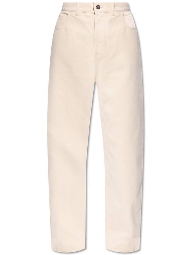 Moncler Trousers With Tapered Legs, Women's, Cream - MONCLER - BALAAN 1