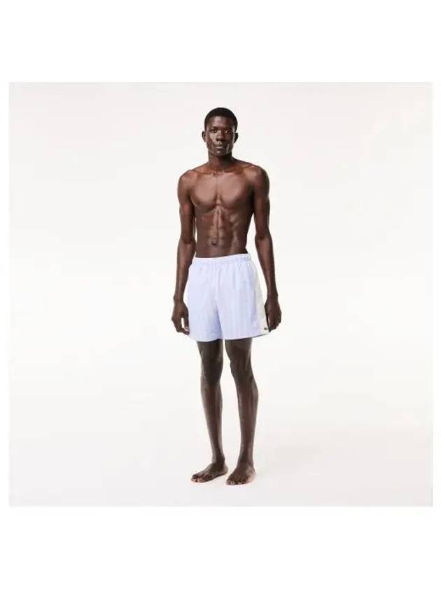 Men s L Logo Monogram Swim Pants Sky Blue - LACOSTE - BALAAN 1