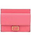 FF Baguette Flap Card Wallet Rosa - FENDI - BALAAN.