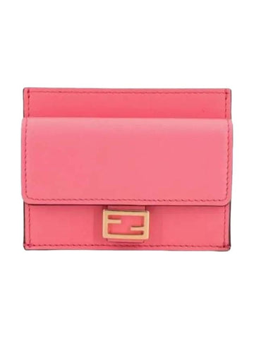 FF Baguette Flap Card Wallet Rosa - FENDI - BALAAN 1