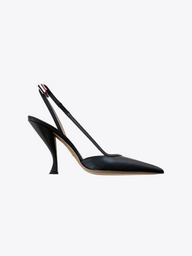 Women's Two-Tone 75mm Mule Heel Slingback Heel Black - THOM BROWNE - BALAAN 1