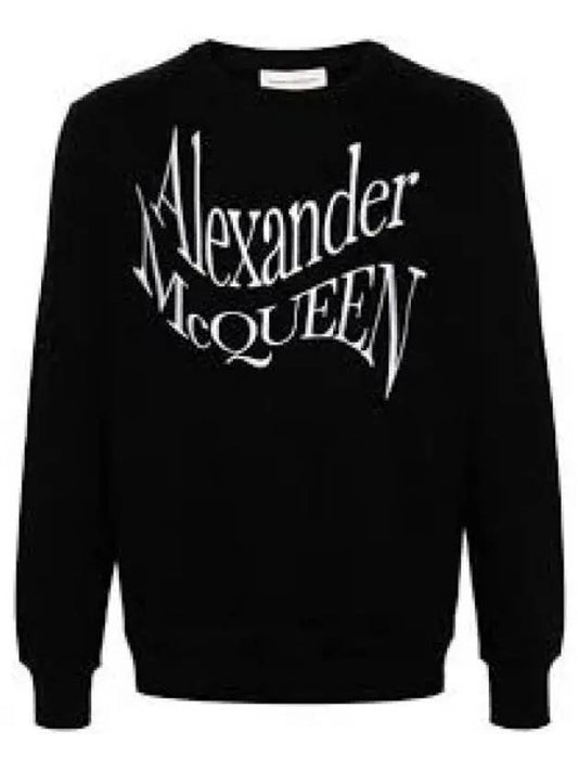 Warped Print Sweatshirt Black - ALEXANDER MCQUEEN - BALAAN 2