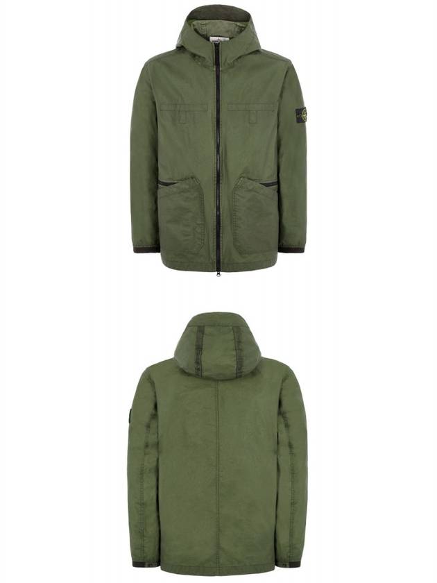 Men's Aggressive Gomato Zip Up Hoodie Olive - STONE ISLAND - BALAAN 5