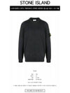 Logo Patch Crew Neck Wool Knit Top Melange Charcoal - STONE ISLAND - BALAAN 3