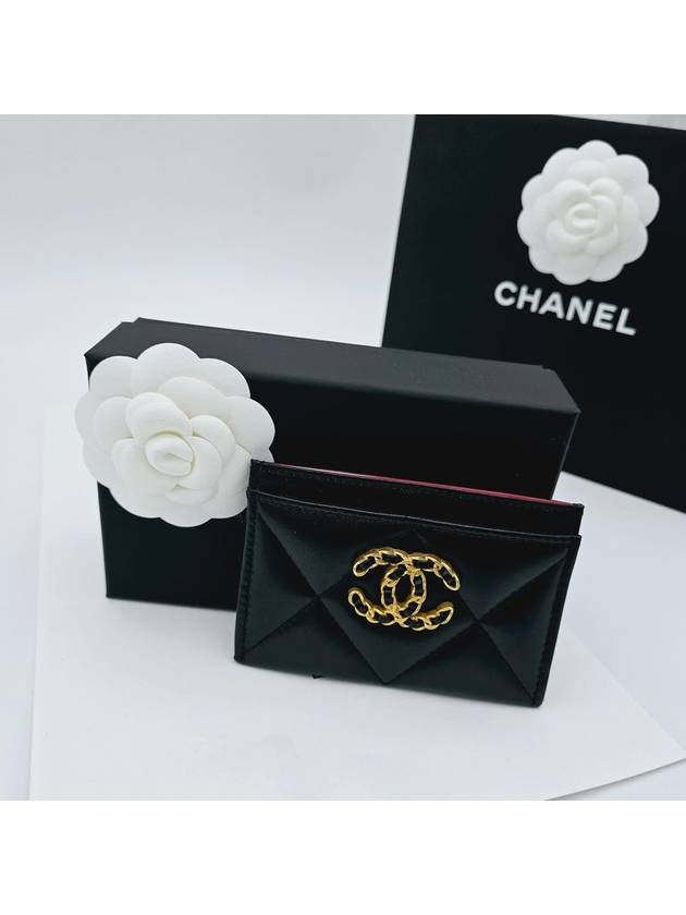 19 Card Slot Holder Lambskin Black Gold AP1167 - CHANEL - BALAAN 4