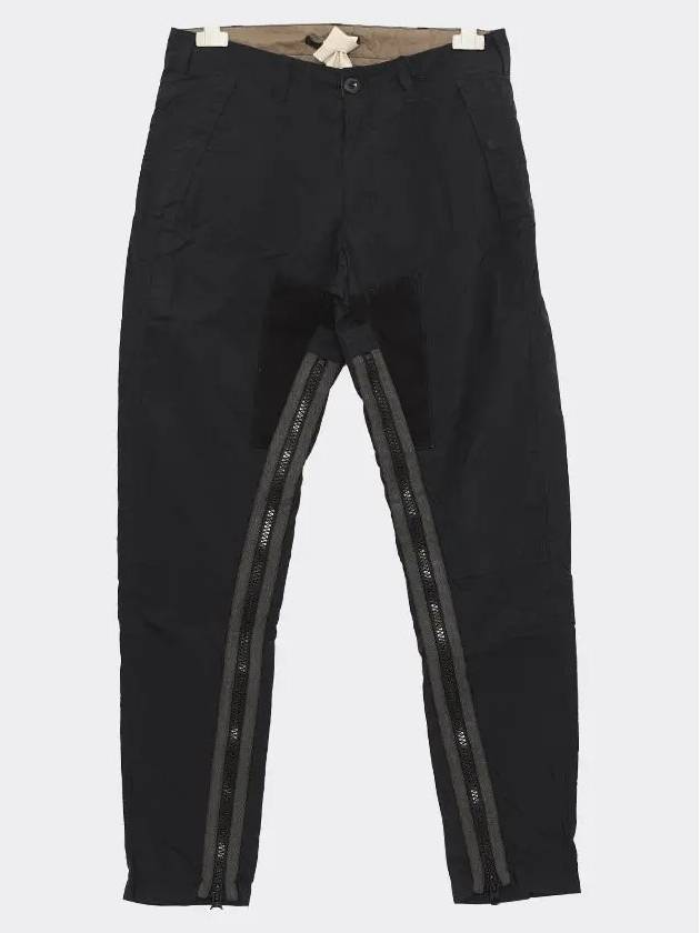 Garment Dye Zipper Nylon Cargo Straight Pants Black - TEN C - BALAAN 4