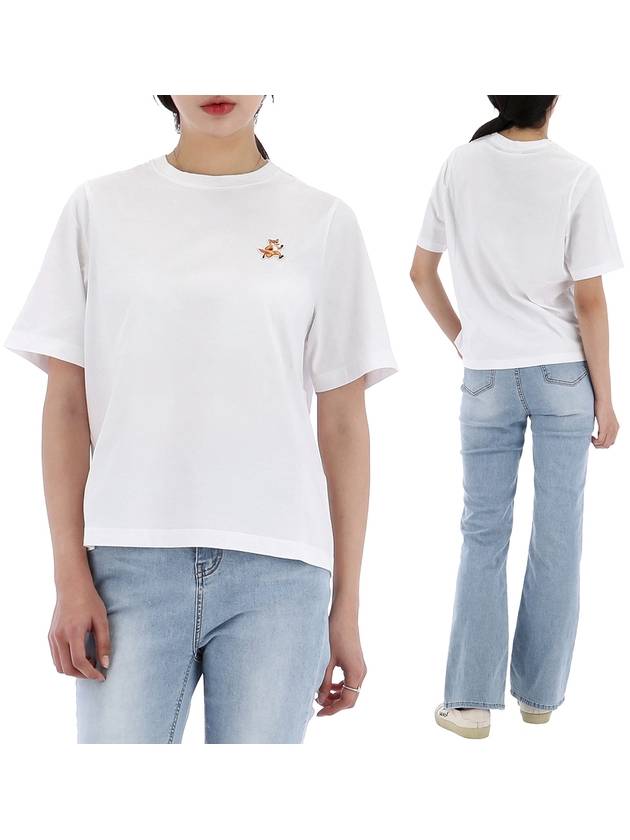 Speedy Fox Patch Short Sleeve T Shirt MW00119KJ0008 WHITE - MAISON KITSUNE - BALAAN 1