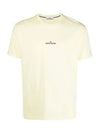 Marble Back Logo Short Sleeve T-Shirt Yellow - STONE ISLAND - BALAAN 3