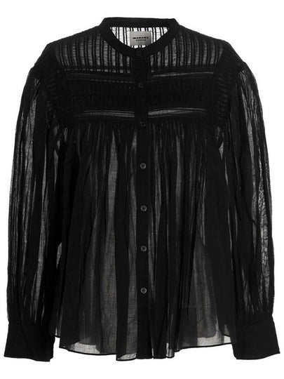 Plalia Cotton Blouse Black - ISABEL MARANT ETOILE - BALAAN 2