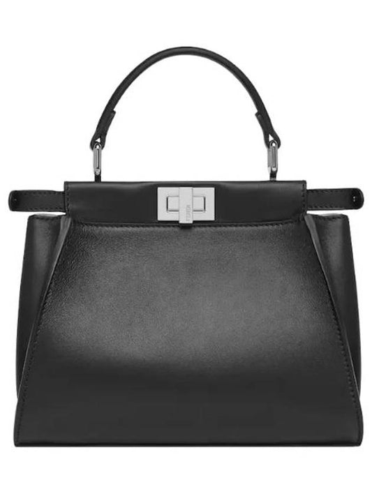 Peekaboo Mini Leather Tote Bag Black - FENDI - BALAAN 2