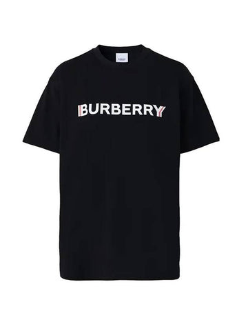 Logo Printed Short Sleeve T-shirt Black - BURBERRY - BALAAN 1