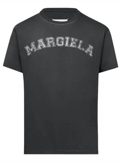 Logo Print Cotton Short Sleeve T-Shirt Black - MAISON MARGIELA - BALAAN 2