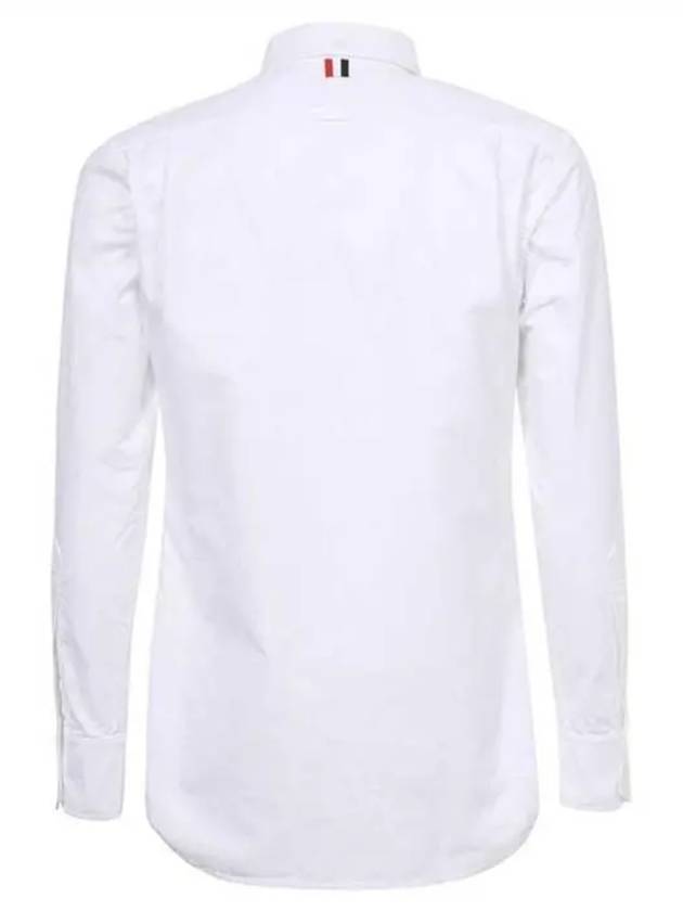 Men's Logo Patch Classic Cotton Long-Sleeve Shirt White - THOM BROWNE - BALAAN 3