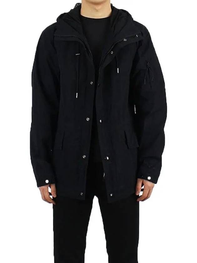 Men's Regular Fit Hooded Jacket Black - CP COMPANY - BALAAN 2