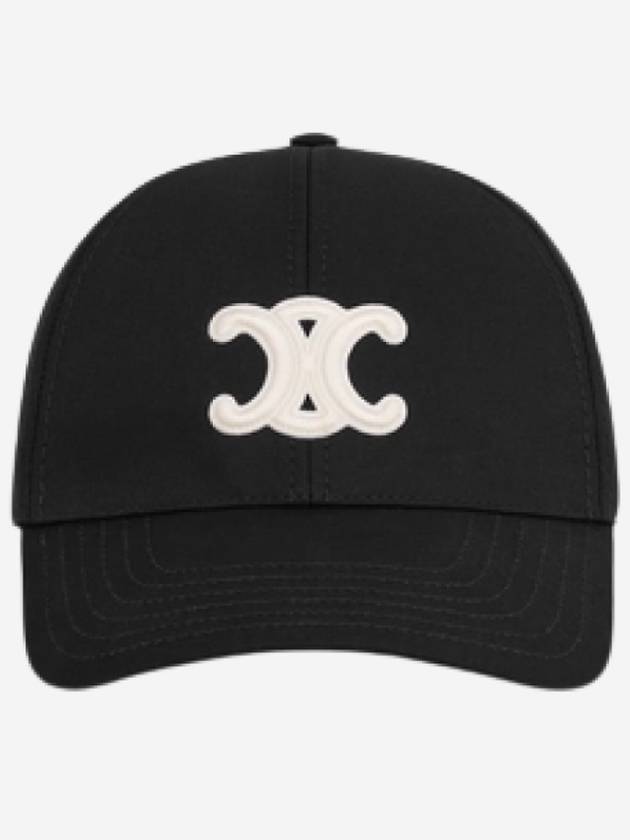 Triomphe Logo Cotton Ball Cap Black - CELINE - BALAAN 5