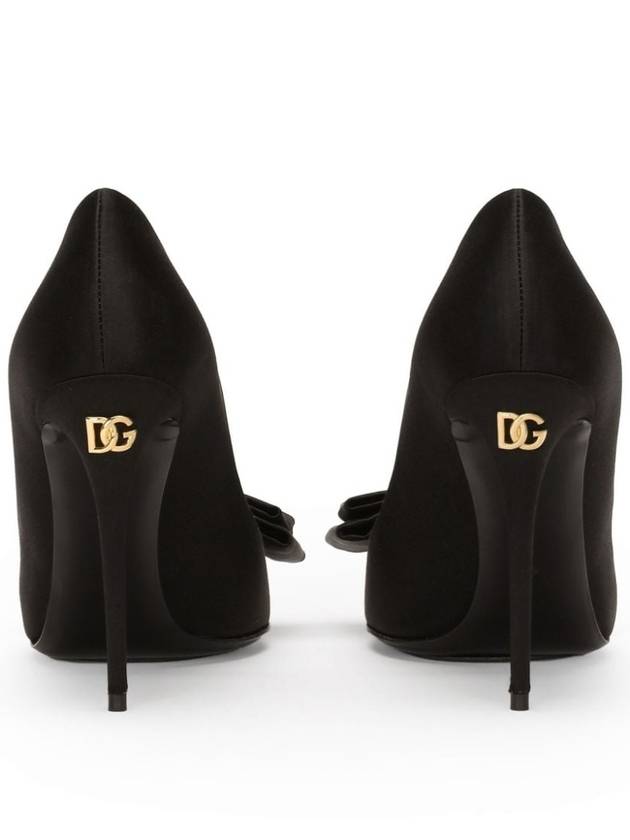 Women s Bow Detail Satin Pumps Heel Black - DOLCE&GABBANA - BALAAN 4