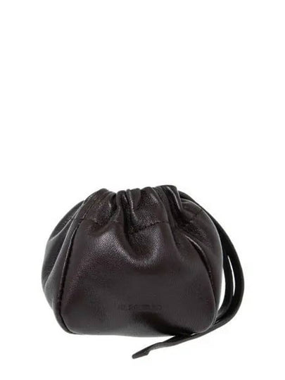 Ripple Drawstring Leather Pouch Bag Black - JIL SANDER - BALAAN 2