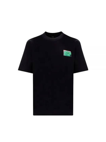 Logo Label Patch Short Sleeve T-Shirt Black - FENDI - BALAAN 1