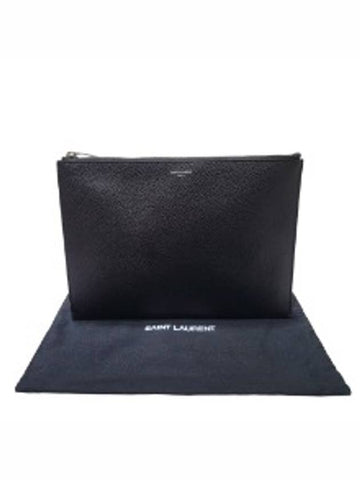 Women s 397294 Black Textured Leather Classic Clutch - SAINT LAURENT - BALAAN 1