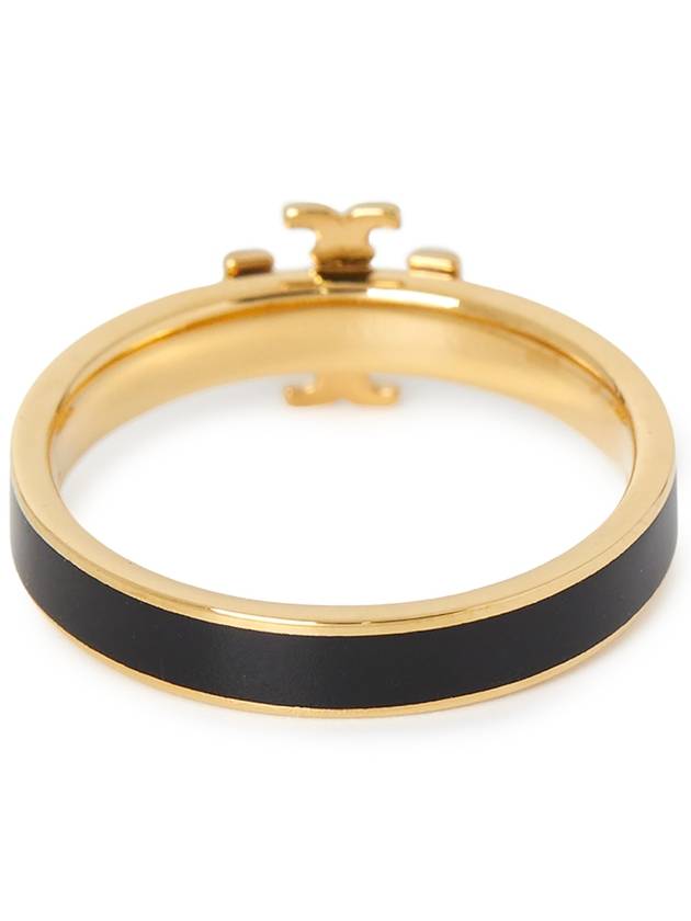 Kira Enamel Ring Gold Black - TORY BURCH - BALAAN 3