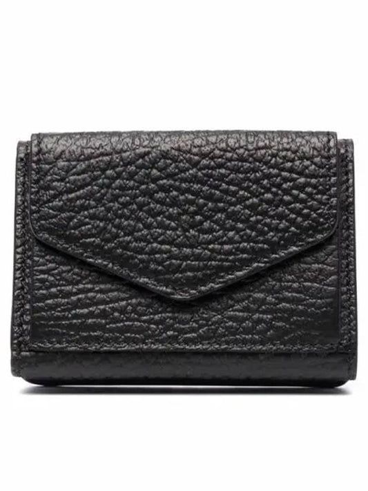 Signature Stitch Trifold Leather Half Wallet Black - MAISON MARGIELA - BALAAN 2