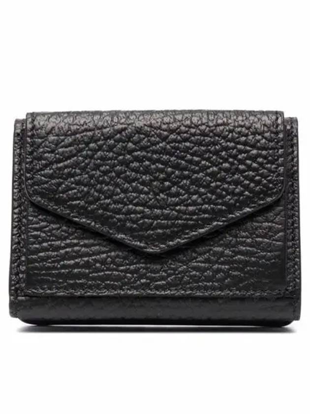 Signature Stitch Trifold Leather Half Wallet Black - MAISON MARGIELA - BALAAN 3