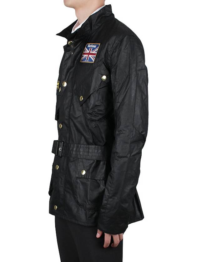 Men's International Union Jack Wax Jacket Black - BARBOUR - BALAAN 5