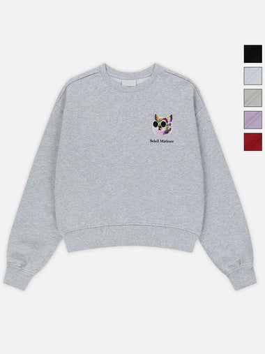 Brushed Options Mini Fancy Kitty Wapen Sweat Shirts MELANGE GRAY - LE SOLEIL MATINEE - BALAAN 1