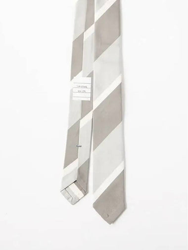 Logo Patch Signature Stripe Silk Blend Tie MNL001A 05373 035 - THOM BROWNE - BALAAN 1