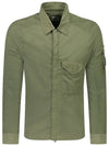 Men's Chrome R Over Shirt Zip Up Jacket Green - CP COMPANY - BALAAN 2