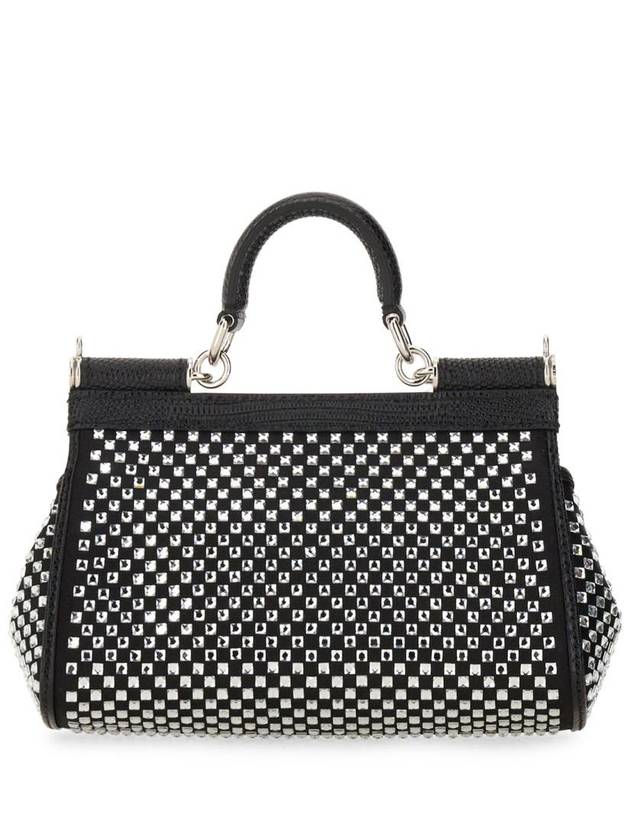 Sicily Crystal Small Tote Bag Black - DOLCE&GABBANA - BALAAN 4