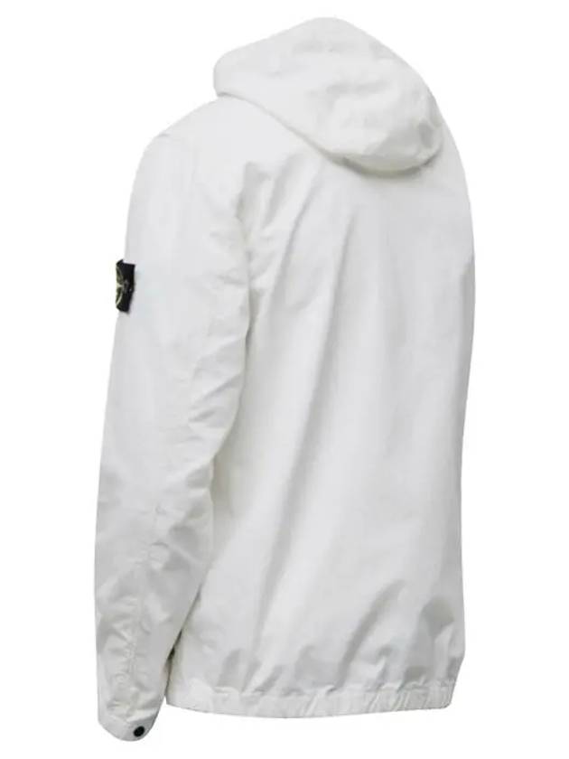 Cotton Twill Stretch Hooded Jacket White - STONE ISLAND - BALAAN 3