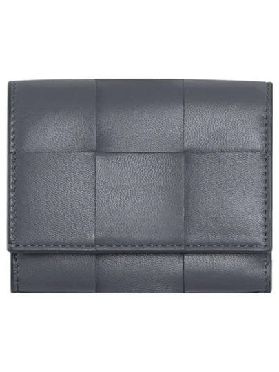 Intrecciato Tri-Fold Zipper Half Wallet Grey - BOTTEGA VENETA - BALAAN 2