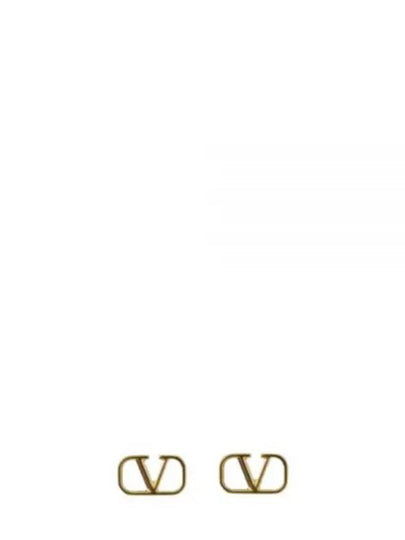 V Logo Signature Earrings Gold - VALENTINO - BALAAN 2