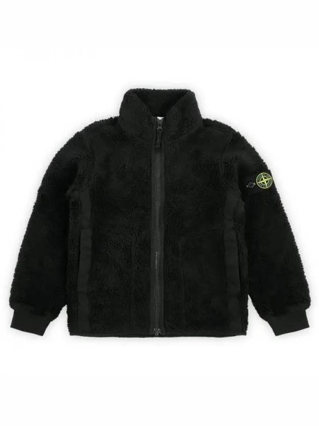 Stone Kids Waffen Patch Fleece Zip up Jacket Black 791661745 V0029 10 12A 270514 1101652 - STONE ISLAND - BALAAN 1