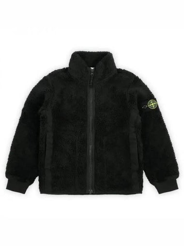 Stone Kids Waffen Patch Fleece Zip up Jacket Black 791661745 V0029 271517 1101142 - STONE ISLAND - BALAAN 1