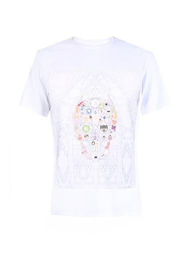 Skull Organic Cotton Jersey Short Sleeve T-Shirt White - ALEXANDER MCQUEEN - BALAAN 1