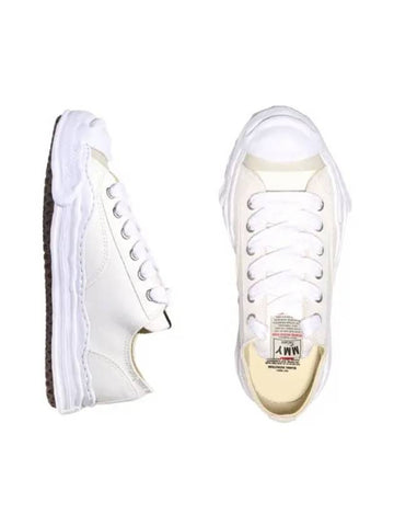 A05FW702 WHITE Hank OG sole canvas low top sneakers - MIHARA YASUHIRO - BALAAN 1