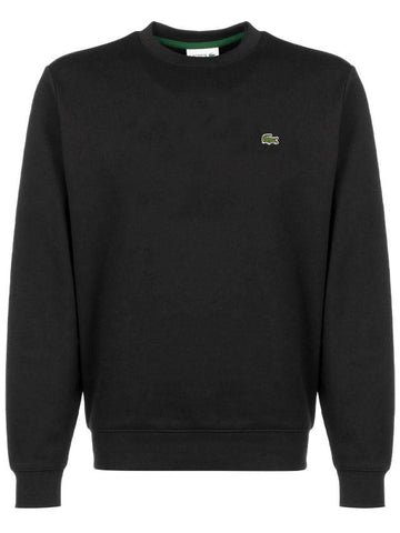 Logo Patch Crewneck Sweatshirt Black - LACOSTE - BALAAN 1