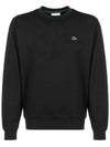 Logo Patch Crewneck Sweatshirt Black - LACOSTE - BALAAN 1