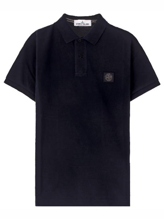 Men's Wappen Logo Patch Polo Shirt Navy - STONE ISLAND - BALAAN 2