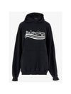 logo print cotton hoodie black - BALENCIAGA - BALAAN 2