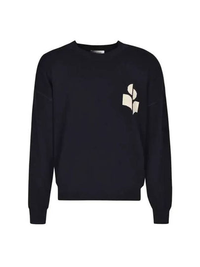 Men's Atley Logo Print Knit Top Navy - ISABEL MARANT - BALAAN 2