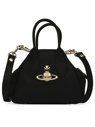 Yasmine Small Saffiano Tote Bag Black - VIVIENNE WESTWOOD - BALAAN 1