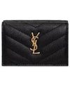 Monogram Quilted Mini Half Wallet Black - SAINT LAURENT - BALAAN 2