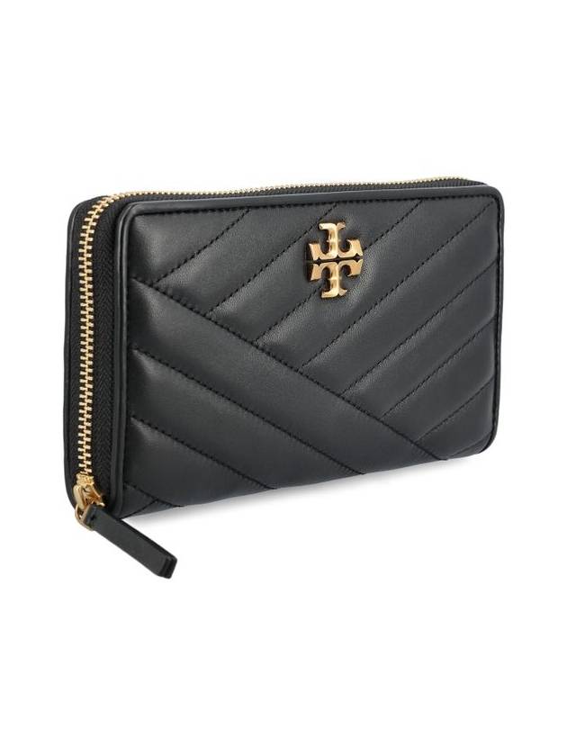 Kira Chevron Zip Continental Long Wallet Black - TORY BURCH - BALAAN 4