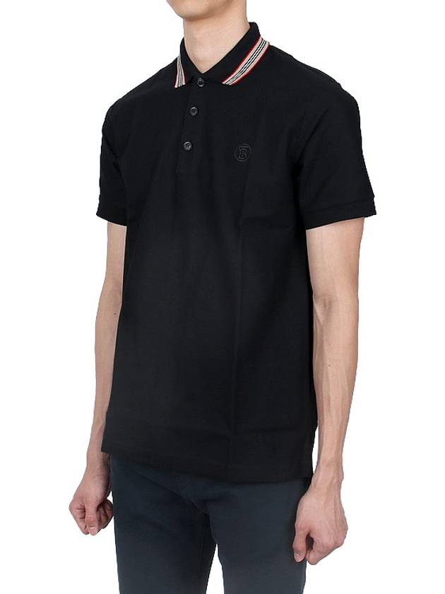 Striped Cotton Polo Shirt Black - BURBERRY - BALAAN 4