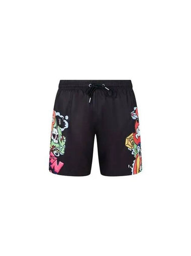 Men's Skull Gang Print Swim Trunks Black 270251 - PHILIPP PLEIN - BALAAN 1