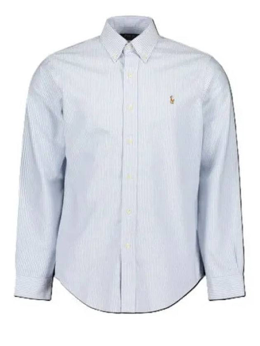 Embroidery Pony Oxford Long Sleeve Shirt Blue - POLO RALPH LAUREN - BALAAN 2