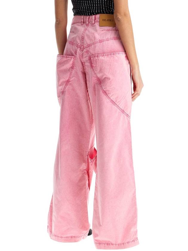 high-waisted loose fit pink palazzo pants in cotton - THE ATTICO - BALAAN 3